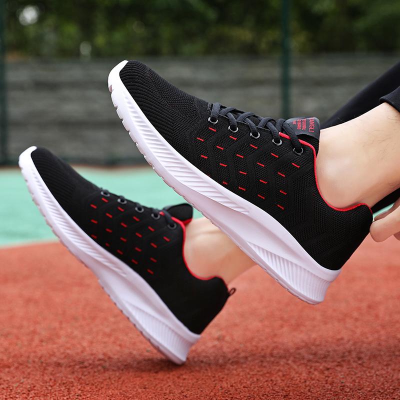 Men's Running Sports Shoes Light Knitted Jogging Shoes Breathable Outdoor Sneakers for Walking Traveling Male Trainers