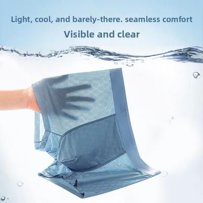 Men's Summer Light Jacquard Ice Silk Breathable Mesh Comfortable No Trace Flat Angle Briefs