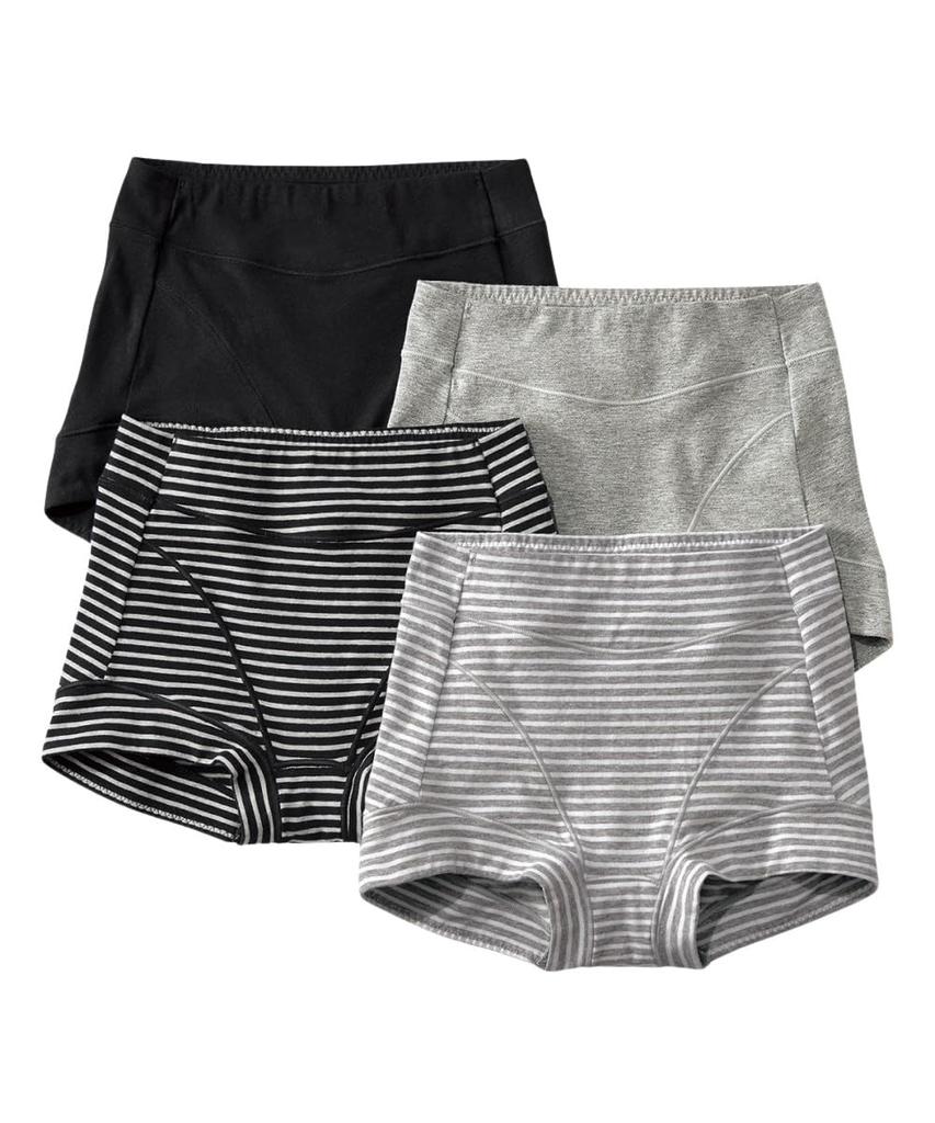 Nissen Regular Cotton Blend Comfortable Shorts for the Stomach and Size 8L Shorts, Stretch, Deep-Wearing Legs, 4-Pack,