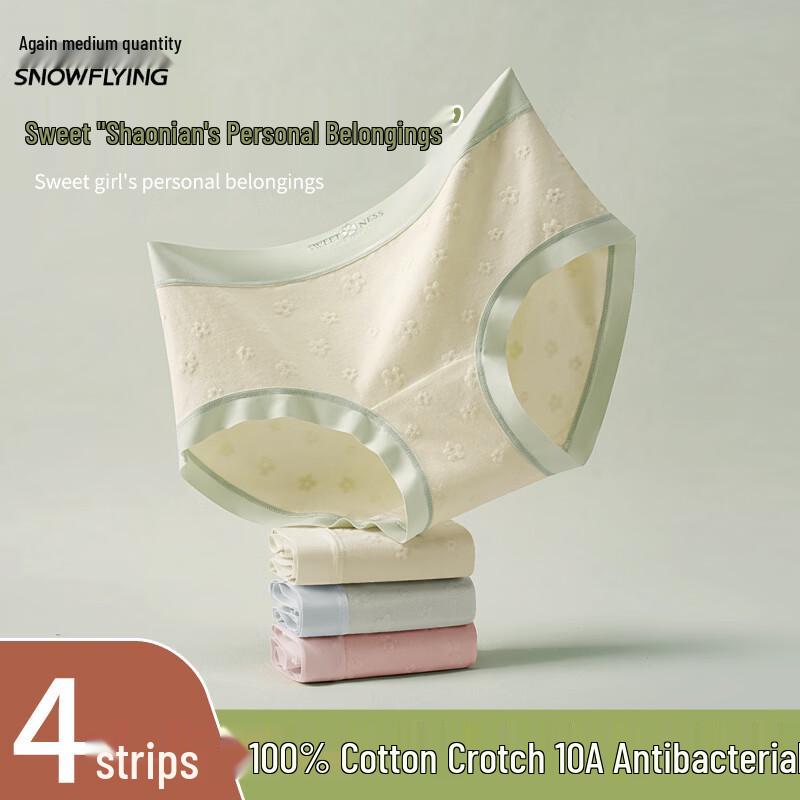 SNOWFLYING Women's 4-Pack Seamless Cotton Antibacterial Briefs