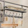 Multifunctional Over-the-Door Storage Rack Easy Installation Clothes Hanging Rack Metal Hooks  Door