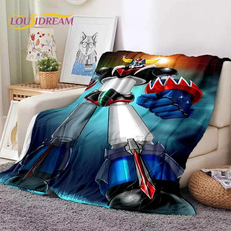 Cartoon UFO Robot Grendizer Anime Soft Flannel Blanket for Beds Bedroom Sofa Picnic,Throw Blanket for Cover Outdoor Leisure Gift