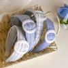 Blue Plaid Wide Brim Headband Round Shape Women Headband New Makeup Headband  For Hair Styling