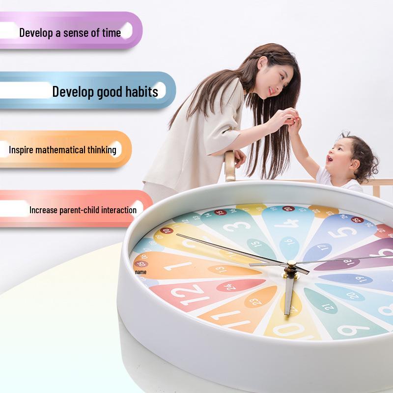 Children's Silent Cartoon Wall Clock for Early Education and Kindergarten Classrooms