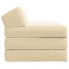 Foldable Sofa Bed Cream 200 x 70 x 10 cm Corduroy Fabric