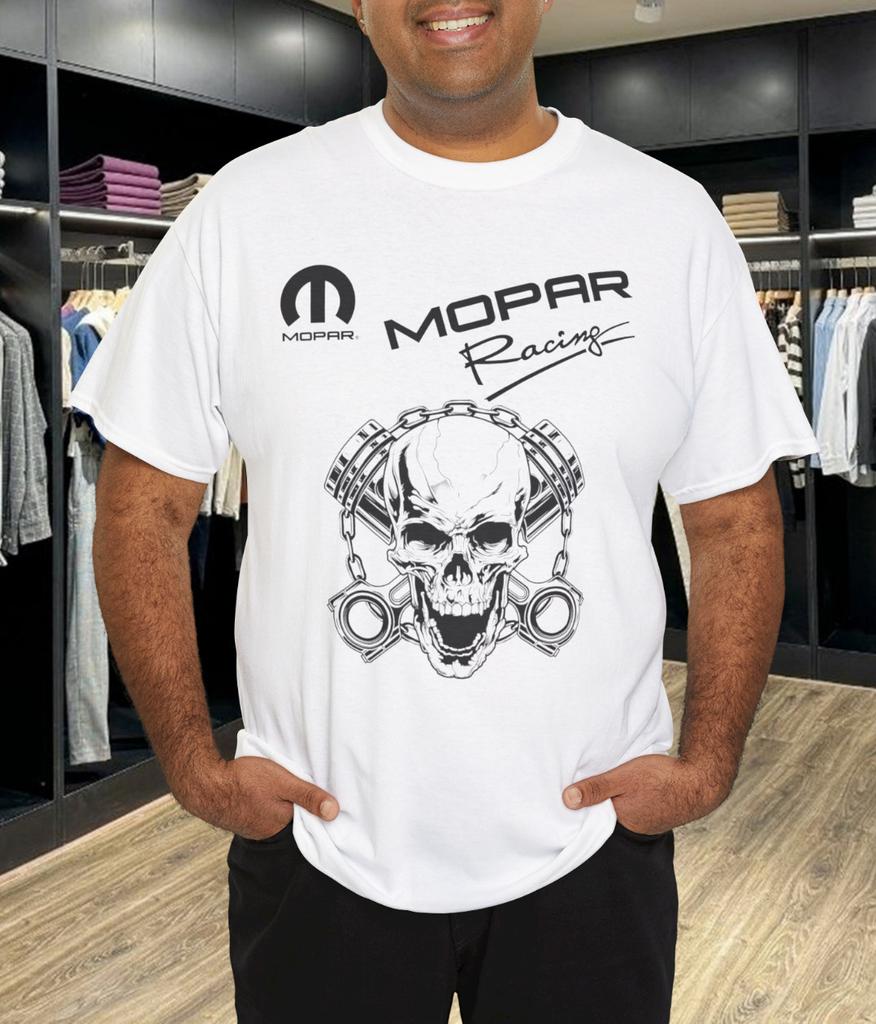 Mopar Racing Mens 3D White T-Shirt Mens Womens Tees Top