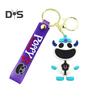 Tegneseriedyr nøkkelring Skremmende smilende design Nøkkelring med levende farger 3D Animal Fun Menn Kvinner Ryggsekk Anheng nøkkelring
