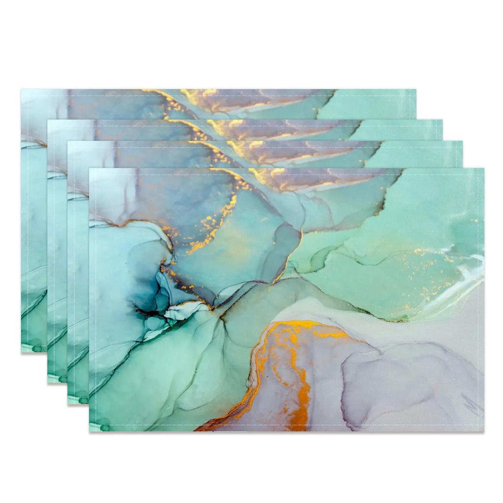 1PC Abstract Art Table Mats Modern Marble Ink Wash Pattern Waterproof Heat Placemats Dining Table Table decoration