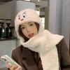 Plush Duck Beanie Cap With Neck Warmer For Cold Weather Use