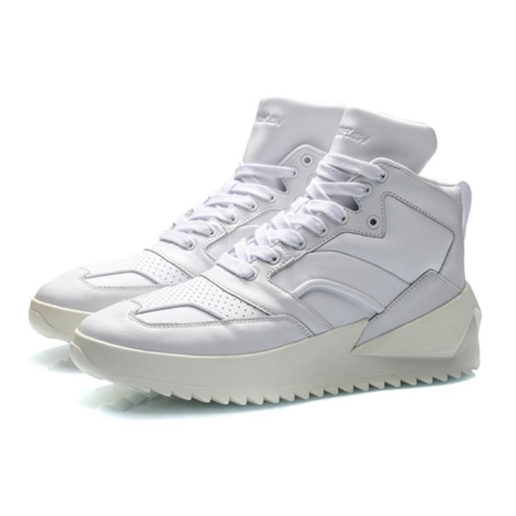 Li Ning CF Gold Age 2000 Amorti Antidérapant Résistant à l'abrasion Montantes Chaussures de Sport Décontractées Homme Blanc AGCQ133-1