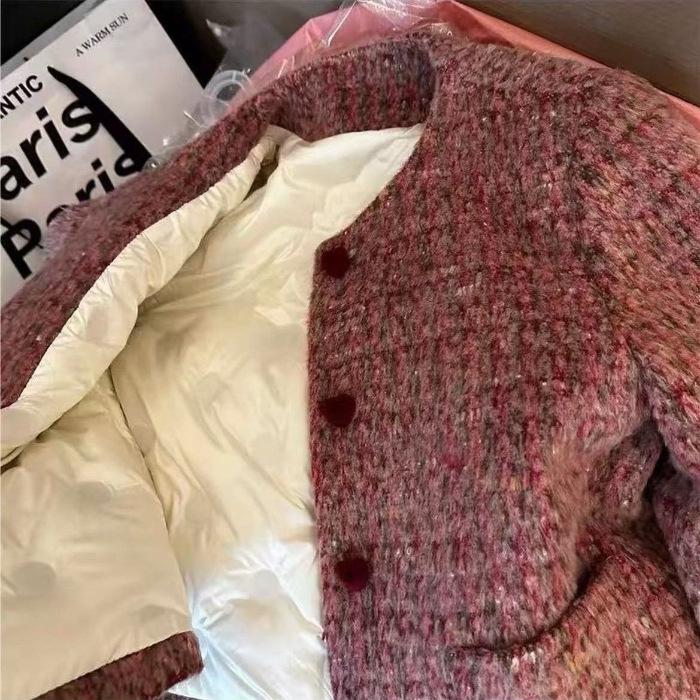 2025 Chic Luxury Pink Short Jacket: Winter-Autumn Korean Style for Women