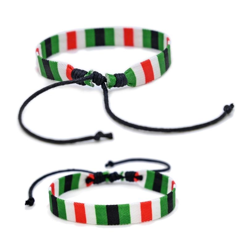 Unique Arab Inspired Cotton Wristband Adjustable Handchain Handmade Multicolor Wristchain Ornament for Trendy Outfits