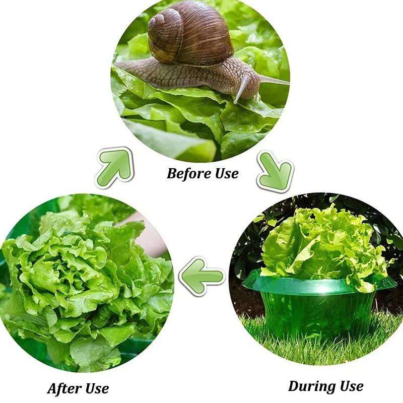10Pcs Plants Slug Protection Rings Green Planter Flower Pot Snail Vegetables Cover Reusable Pest Control Trapper Garden Tool