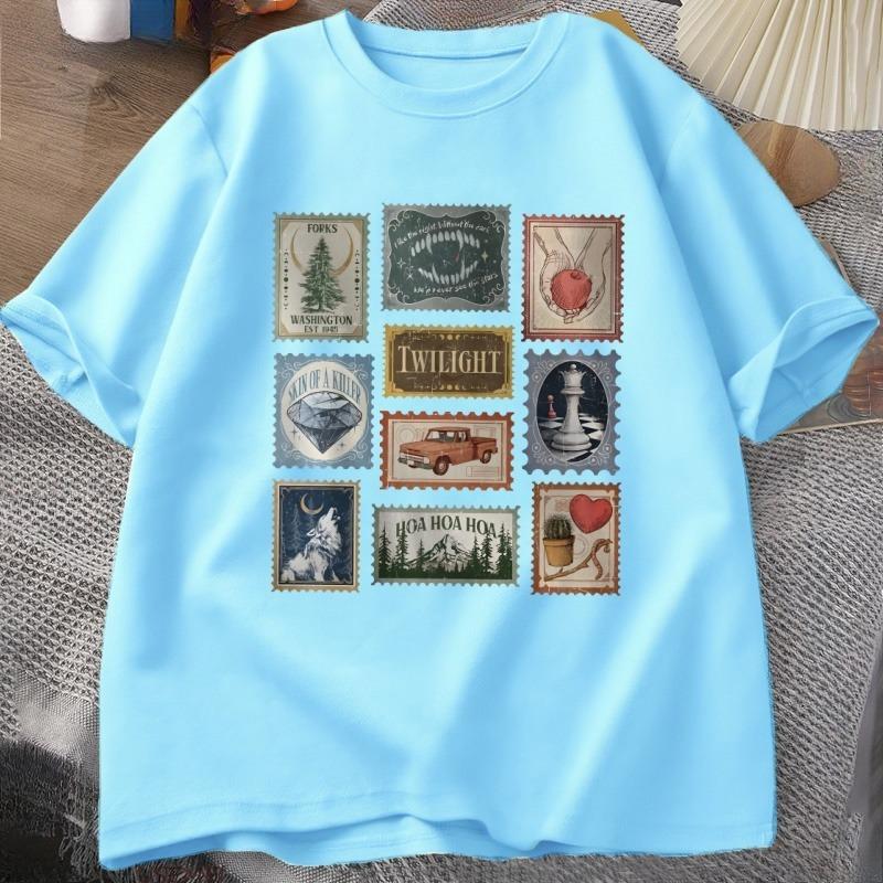 Twilight Saga T Shirt Women Unisex Forks Vintage Printed T Shirts Tee Vampire Aesthetic Book Lover Graphic TShirt Streetwear Tops