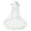 Elegant White Veil Cowboy Cap Wool Cosplay Hat for Western Theme Weddings and Outdoor Celebration Gathering Wear