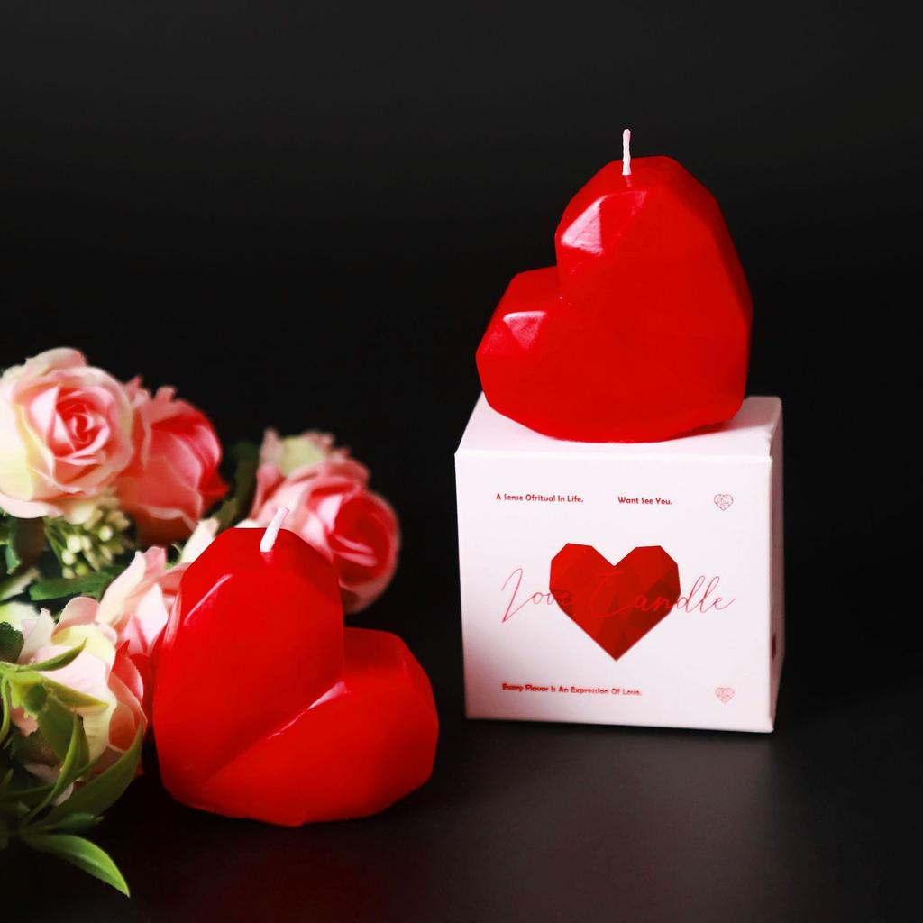 520 Candles, Love Candles, Aromatherapy Ornaments, Wedding Souvenirs, Valentine's Day, Geometric Heart-shaped Fragrance Shape Decoration