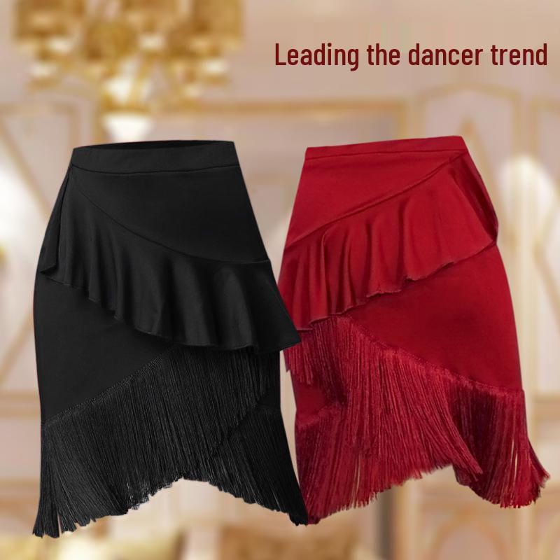 

Доросла та дитяча латиноамериканська спідниця з бахромою - Новий одяг для тренувань M Adult ~50kg