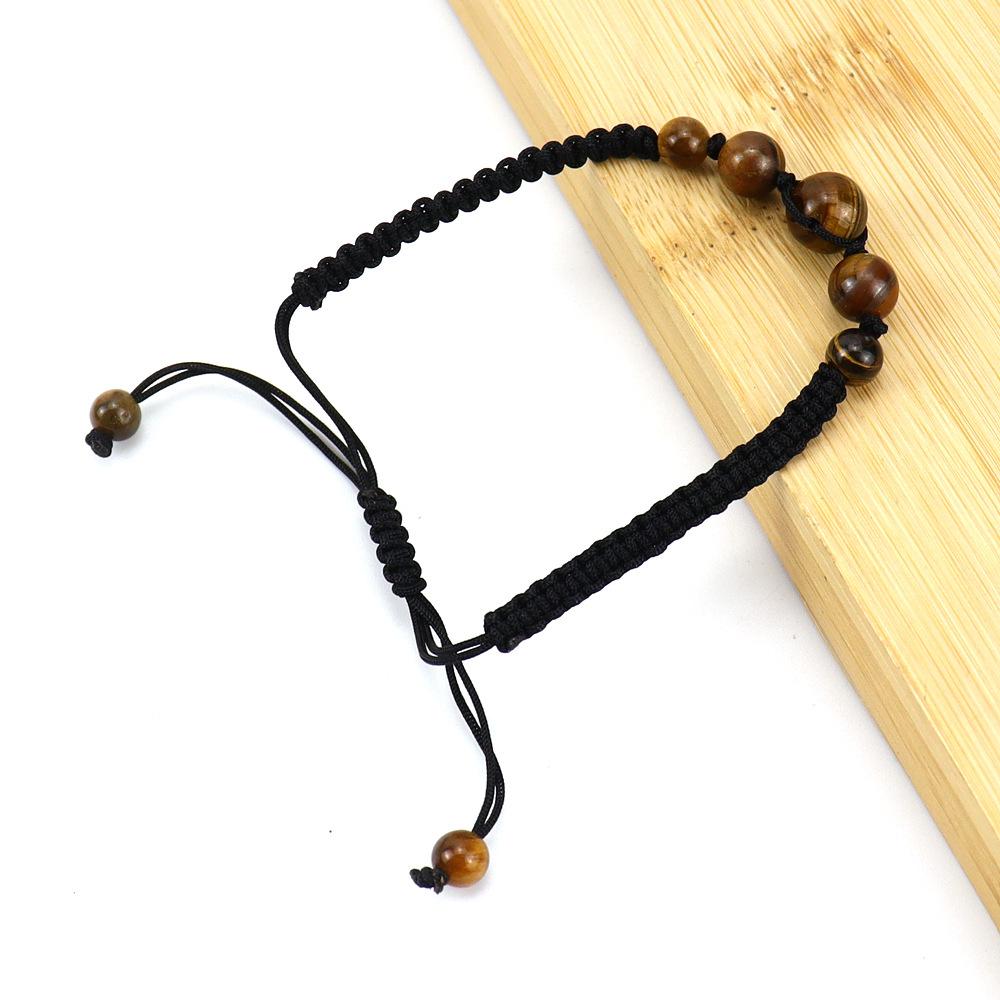 Hand-Woven Natural Crystal Bead Bracelet, Stone Beaded Bracelet, Green Dongling Agate Amethyst Bracelet B85.