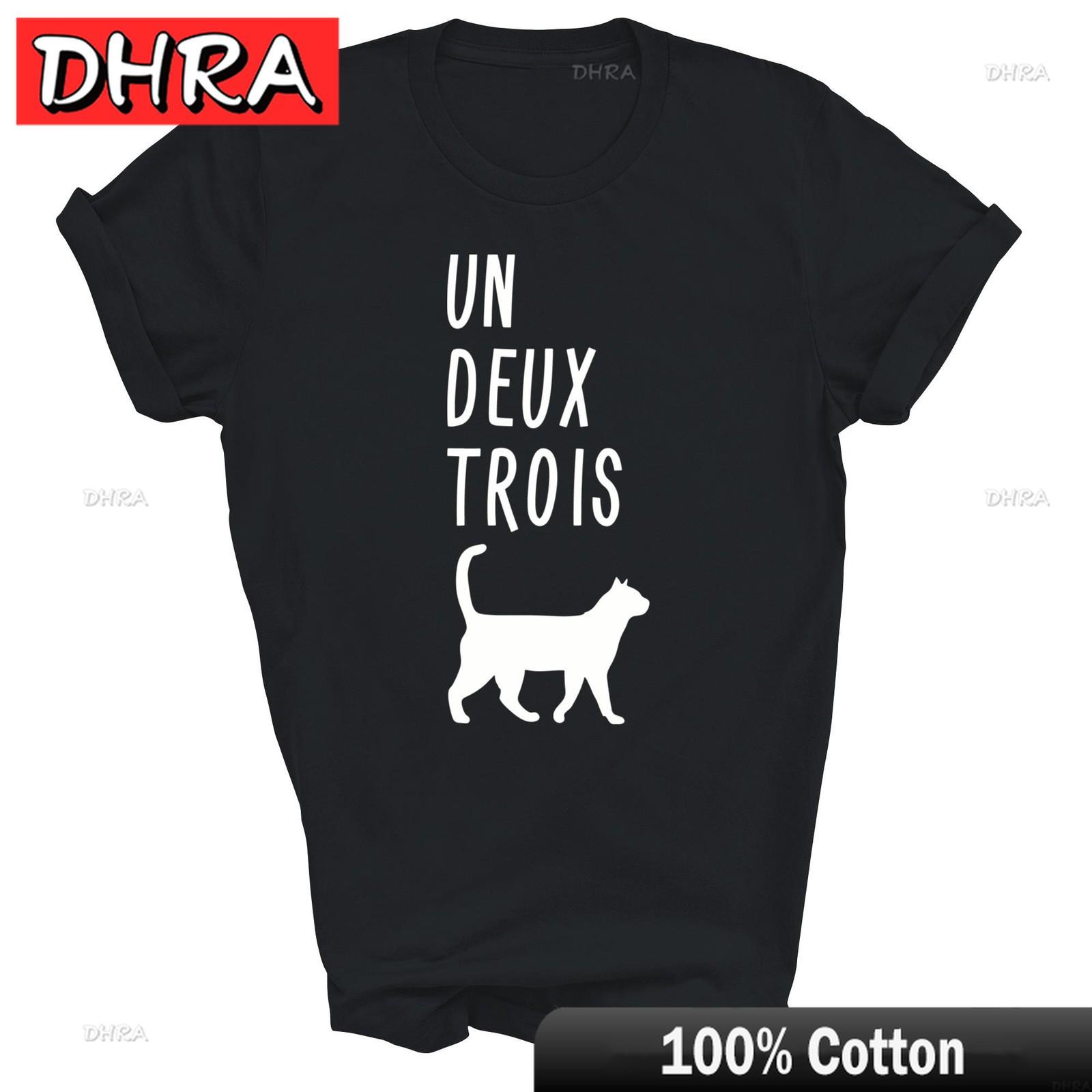 Un Deux Trois Cat Funny French Teacher Unisex Shirt Gift Y2K Stylish Graphic Shirts Minimalist Colorful Cute Tees Clothing S