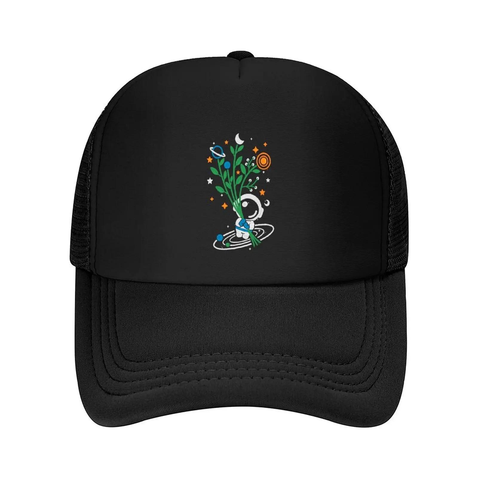 Astronaut flowers embroidery patch Baseball Cap Military Cap Unisex Unique hats birthday Beach Bag Unisexs Luxury Womens