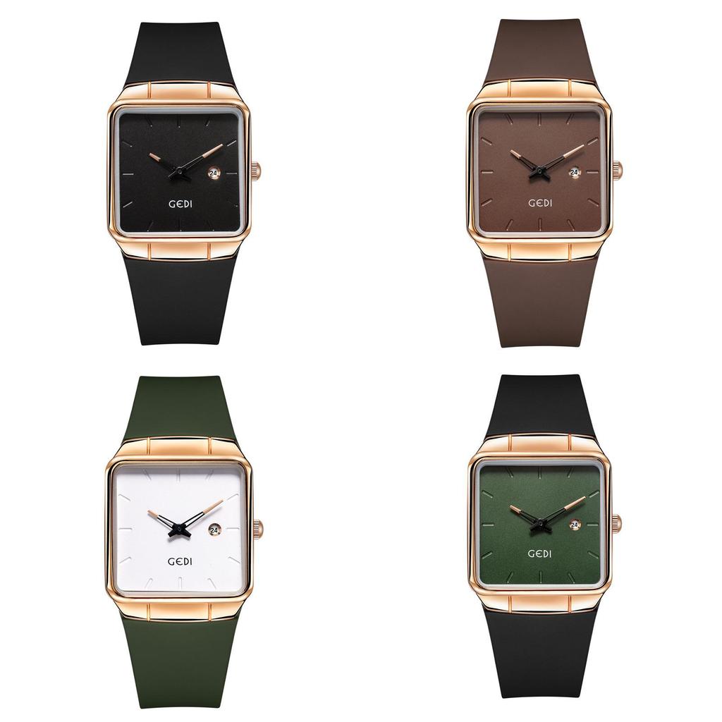Minimalist Silicone Quartz Watch With Calendar For Women And Men