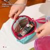 Candy Color Square Mesh Cosmetic Organization Storage Bag With Zipper Portable Sundries Pouch For Travel With Rope 1Pc