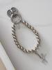 SUYV Mobile Phone Bead Keyring Chain Ball Strap Ribbon Silver
