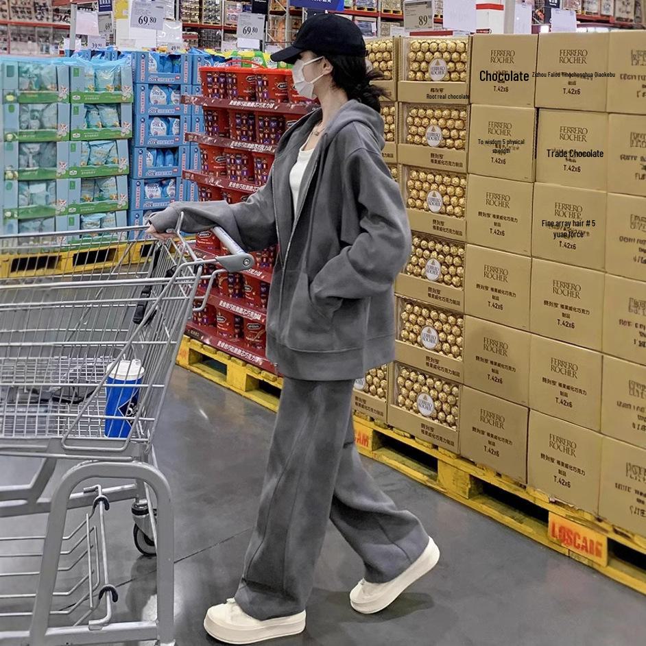 Women's Tie-Dye Athletic Suit: Spring/Autumn Korean Style, Loose Slim Fit, Hooded Sweatshirt & Sweatpants, Casual Two-Piece Set.