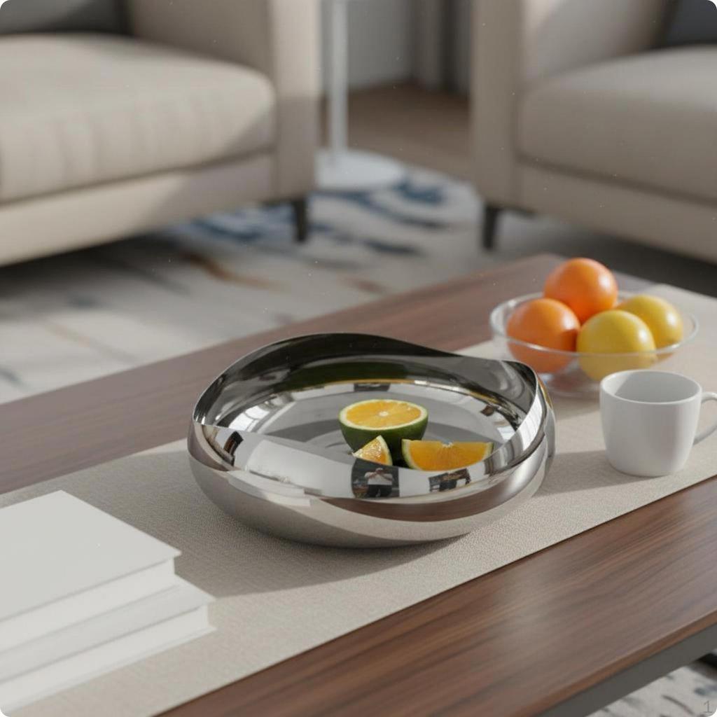 Stainless Steel Fruit Bowl Luxury type Irregular Basket Decorative Tableware for Living Room,