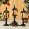 Christmas Snowman Figurine Vintage Table Lamp With Light Music And Effect Snow