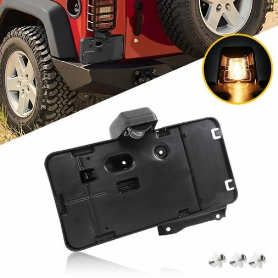 

Fits Jeep Wrangler JK JKU Rear 2007-17 License Plate Holder w/ Light Tag Bracket