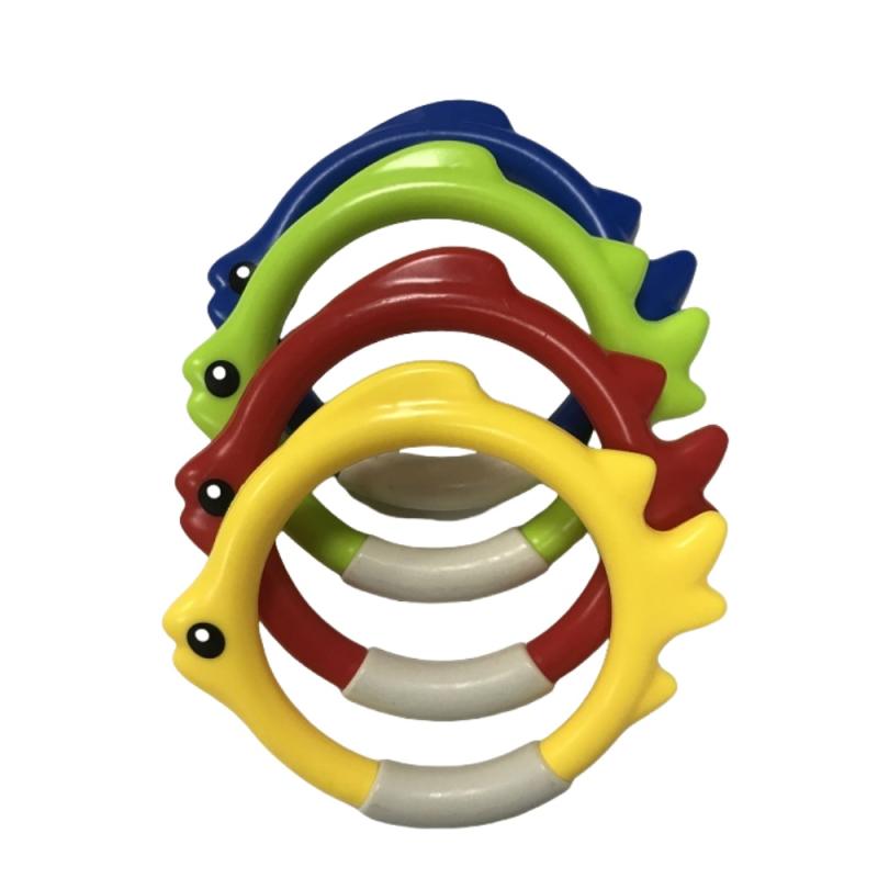 3Pcs Underwater Swim Training Gear With Fish-Shaped Retrieval Rings Diving Rings Set Floatable Pvc Pool Toys For Adults/Kids