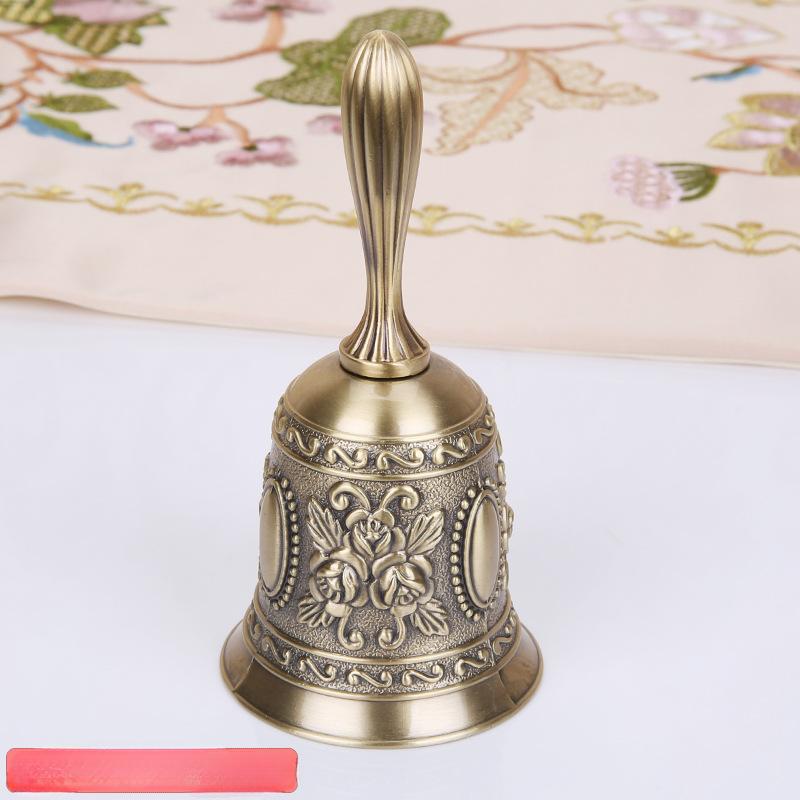 1PC Retro Metalen Tone European Style Hand Bell Craft Decoratie Alarm Bell Handicraft Christmas Bell Wind Bell