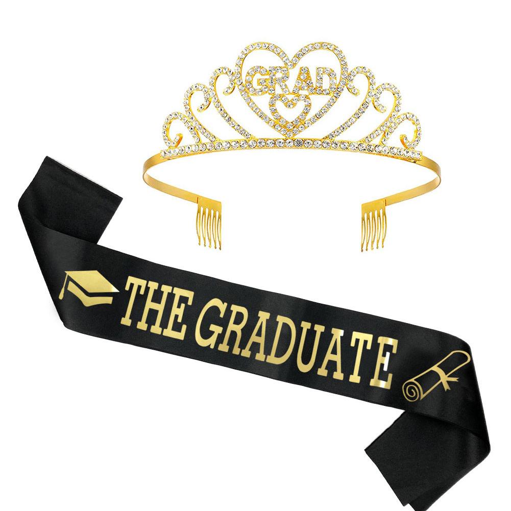 Graduation Party Supplies Kits Crown Tiara Sash For Students Graduation Party Decorations Grad Decor Favors