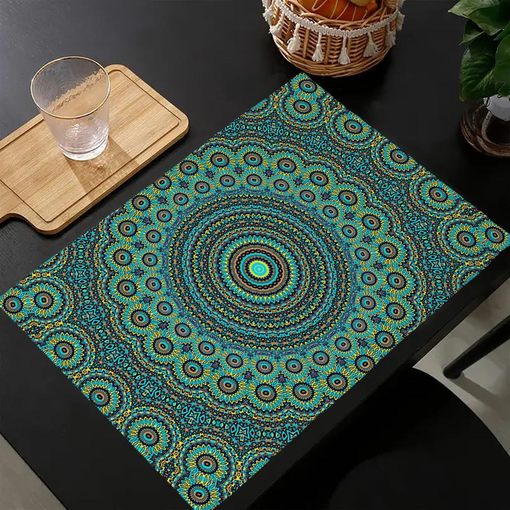 1PC mandala Placemat Heat Insulation Pad Kitchen Table Mat Fall Dining Table Decor Thanksgiving Decor