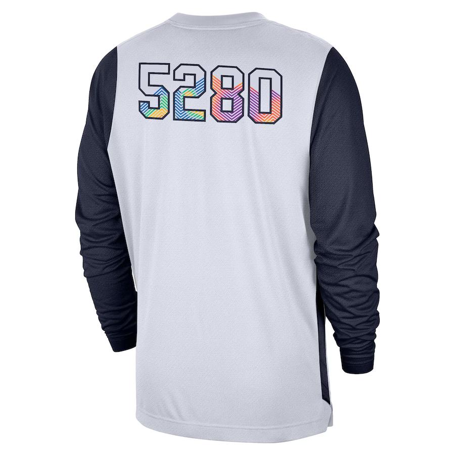 Nike NBA City Edition Spielerversion 2024/25 Denver Nuggets Pre-Game High-Performance Langarm T-Shirt Unisex Oberteile FZ0091-100