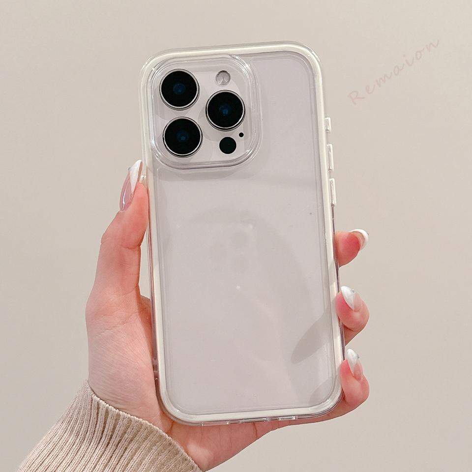 Clear Candy Silicone Phone Case For iPhone 16E 15 14 13 12 11 16 Pro Max Plus Clear Cute Transparent Protector Shockproof Cover