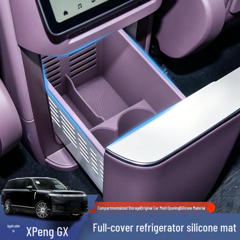 Silicone Mat for Xiaopeng GX Refrigerator: Full Coverage, Shockproof, 26 Models Compatible Cup Holder Interior Modification