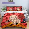 Dragon Ball Krillin Muster Bettwäsche Heimdekoration Geburtstagsgeschenk (1 Bettbezug + 2 Kissenbezüge, ohne Füllung)