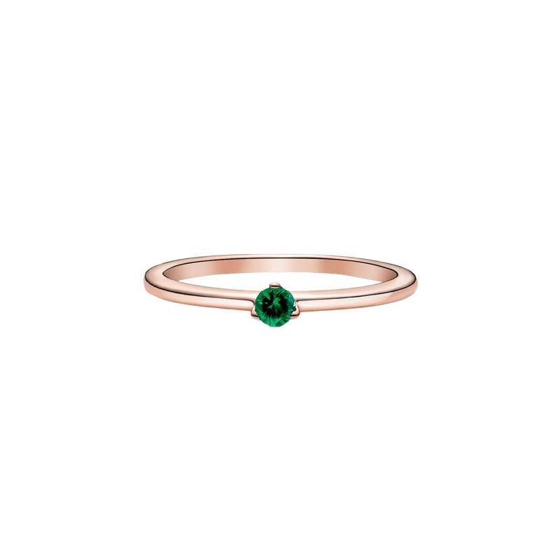 Pandora Green solitaire ring for women 58 зелёный