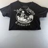 Obsessive Love Los Angeles Skeleton Skateboard Crop Top Black Medium Cotton Tee Unisex T-Shirt