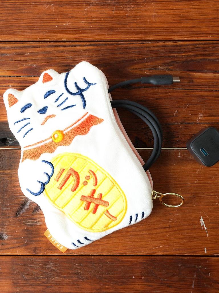 Beams Japan Wallets & Pouches [Special Order] New Retro Maneki-neko Pouch In White