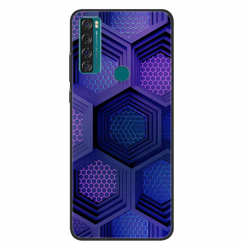 For TCL 20 SE Case Luxury Silicone TPU Soft Cover Phone Case For TCL 20 SE T671H Cartoon Funda Colourful Capa Shockproof Coque