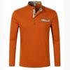Men's Spring and Autumn Men's Stand-up Collar  Shirt Casual Sports Long-sleeved Henley Shirt
