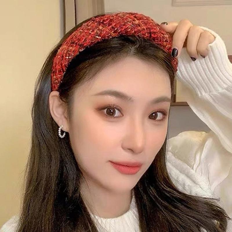 Christmas Theme Red Headband for Women Girl Non-Slip Festival Headband Makeup Hairhoop Soft Sponge Hairband Accessories