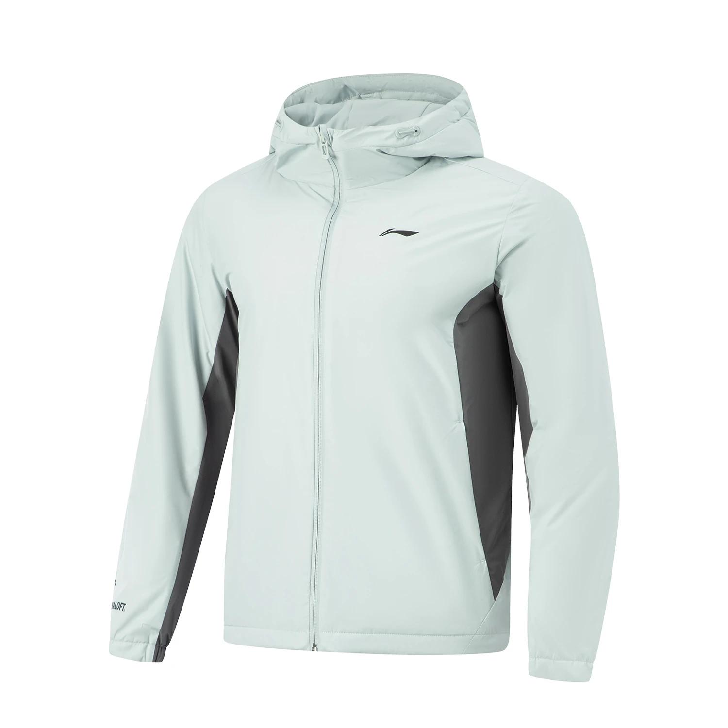 Li-Ning Fashionable Zipper Simple Hooded Casual Short Cotton Jacket Men jackets AJMV229-1 XXL