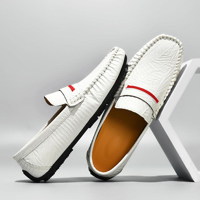 Fashion PU Leather Men's Summer Shoes New Driving Flats Casual Style Men's Loafers Fashion Trendy  Slip on Footwear Outdoor Lazy Shoes