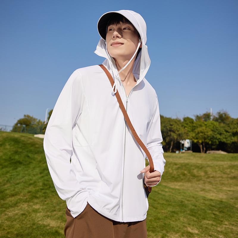 Ice Silk UV Protection Clothing: Unisex Outdoor Sun Shield with Detachable Hood for Cycling, Running, and Fishing