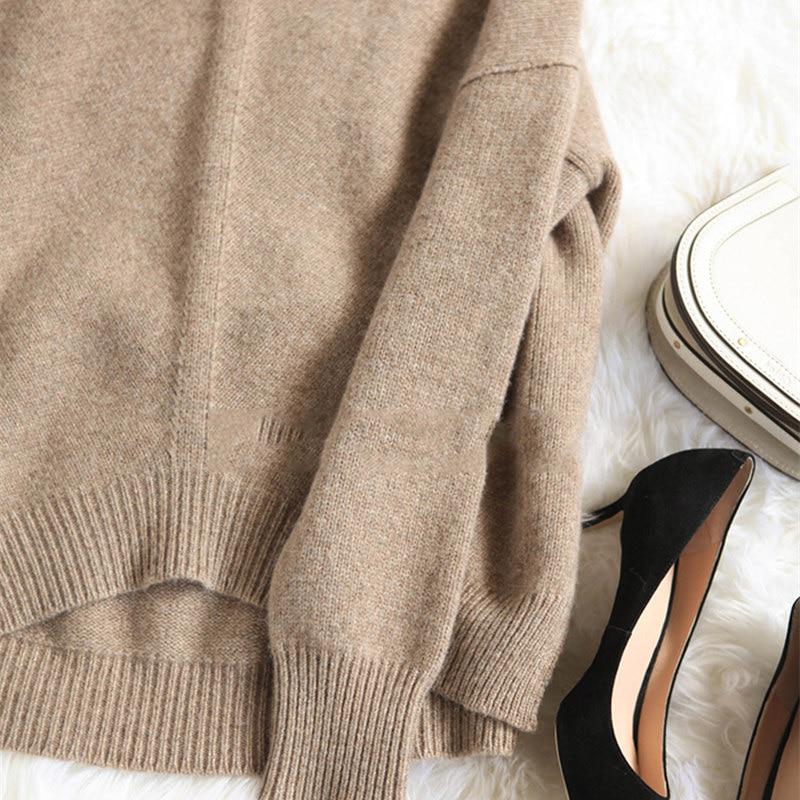 SCIONE Sweater Autumn Winter Warm Cashmere Women's High-Necked Pullover Loose Thick Sweaters Knit
