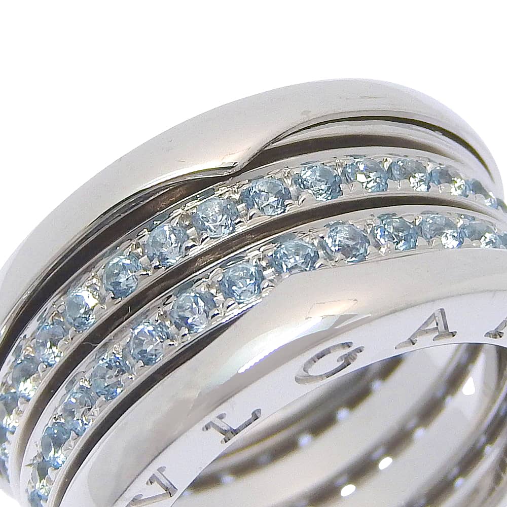 BVLGARI B-Zero1 Ring Be zero one 4 bands K18 white gold/Blue Topaz #5.1(US Size) 13.0g Women Used